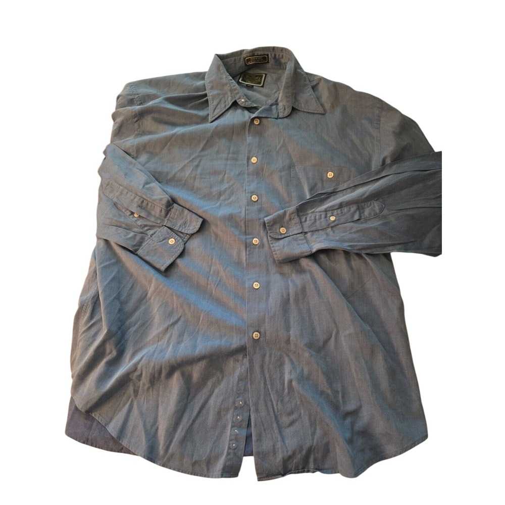Britches Georgetown Fine Clothing Men's Blue Cotton Button-Up Shirt 16 4L